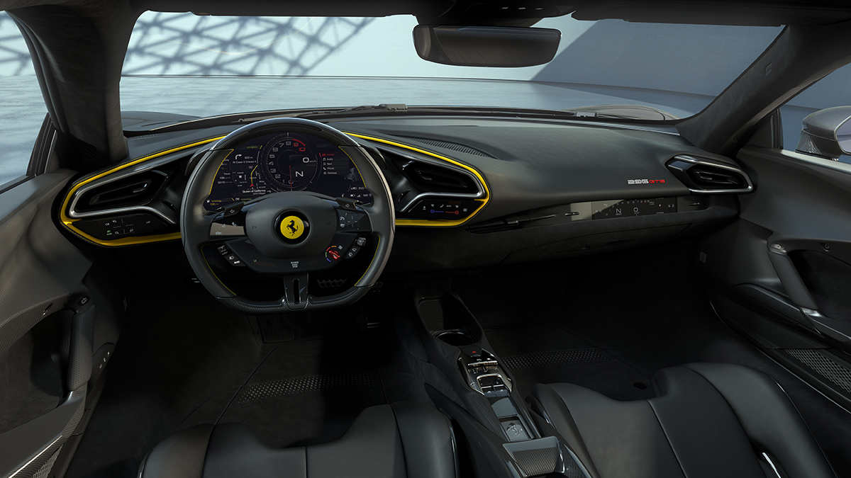 Ferrari 296 GTB Assetto Fiorano interior fx