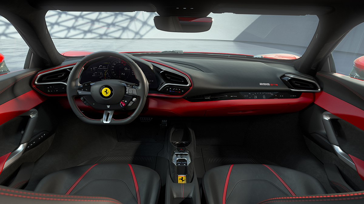 Ferrari 296 GTB interior fx