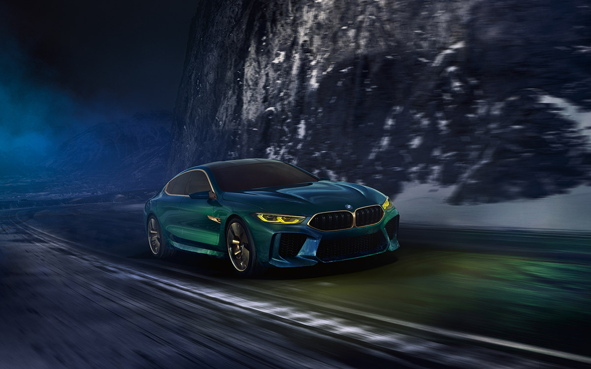 BMW Concept M8 Gran Coupe ruta fx