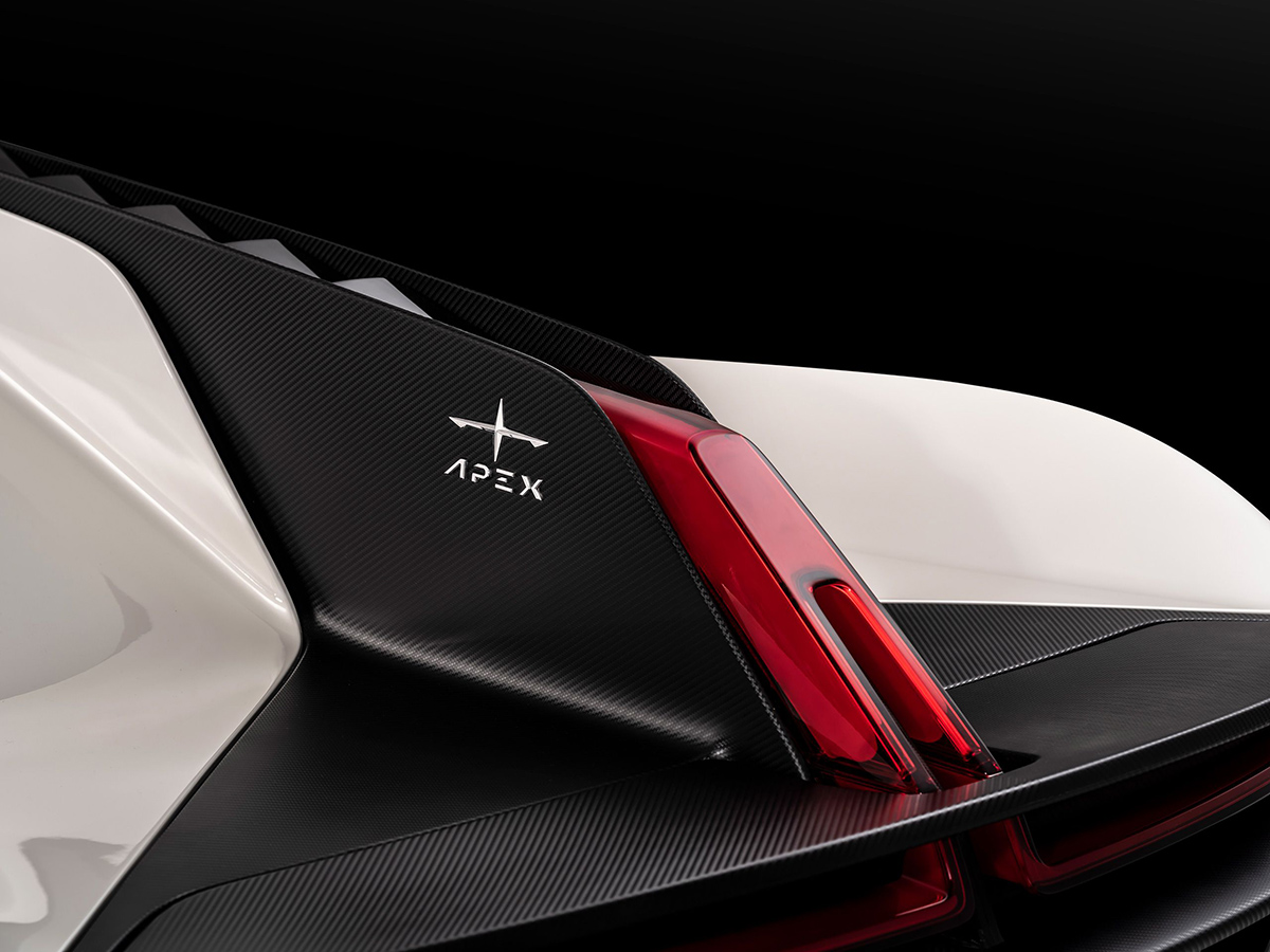 APEX AP 0 Super Sports EV Concept detalle cola fx