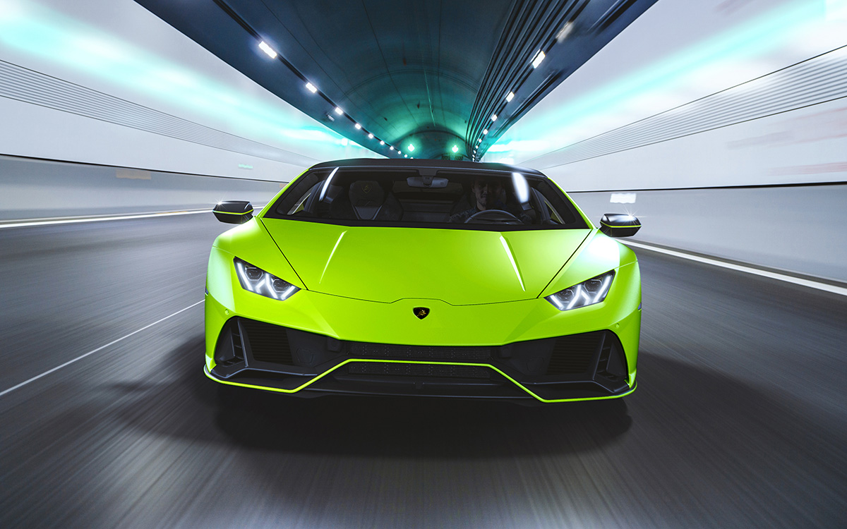 Lamborghini Huracán EVO Fluo verde frontal fx