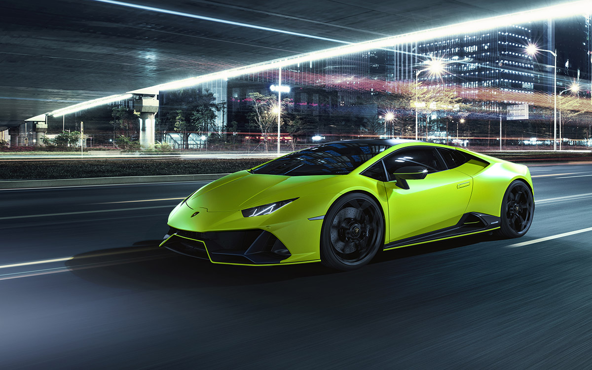 Lamborghini Huracán EVO Fluo verde motion fx